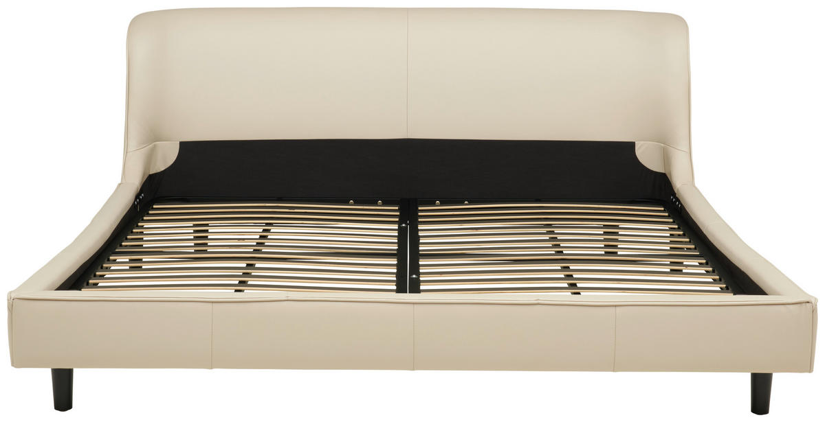 ČALOUNĚNÁ POSTEL, 180/200 cm, béžová - černá/béžová, Moderní, kov/dřevo (180/200cm) - Livetastic