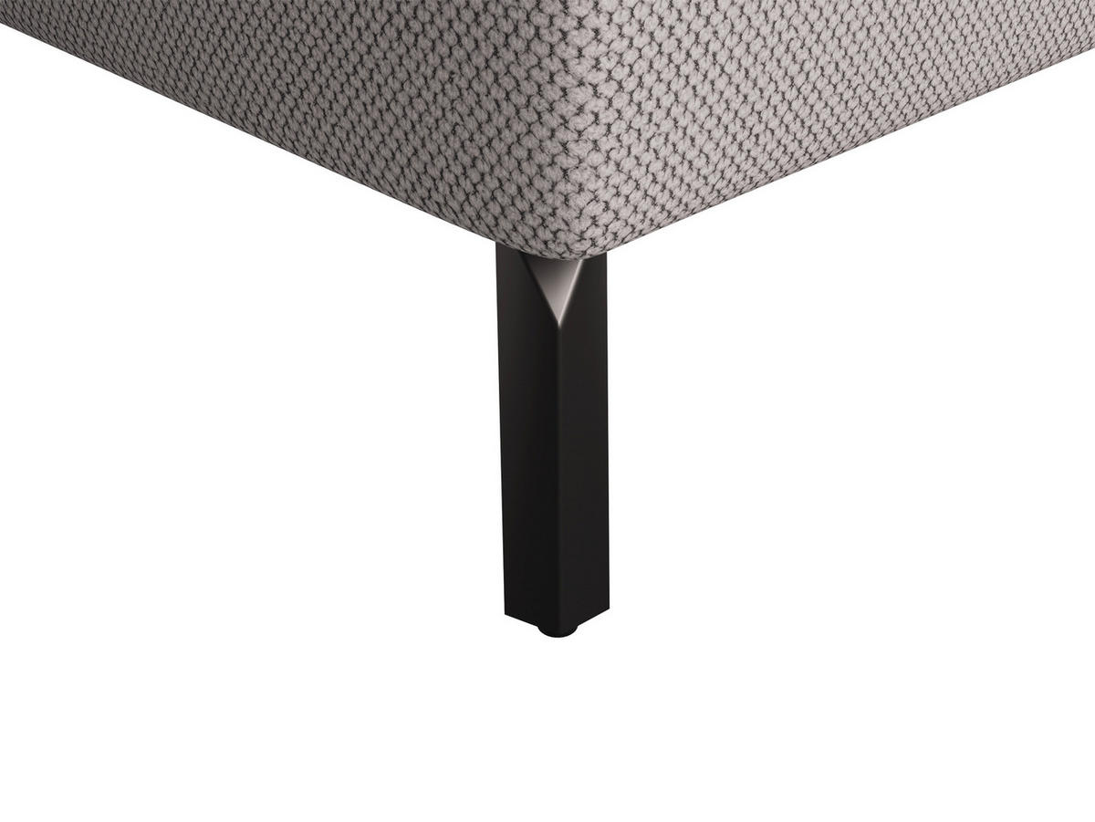 Ecksofa inkl. Funktionen in Webstoff Graubraun  - Graubraun/Schwarz, Modern, Textil/Metall (177/279cm) - Stylife