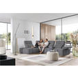 ECKSOFA in Struktur Grau  233/313 cm  - Schwarz/Grau, Design, Kunststoff/Textil (233/313cm) - Emilio Belluti