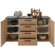 SIDEBOARD NEVA 156,2/82,7/46 cm 4 Schublade(n)  - Eichefarben/Anthrazit, KONVENTIONELL, Holz/Holzwerkstoff (156,2/82,7/46cm) - Dieter Knoll