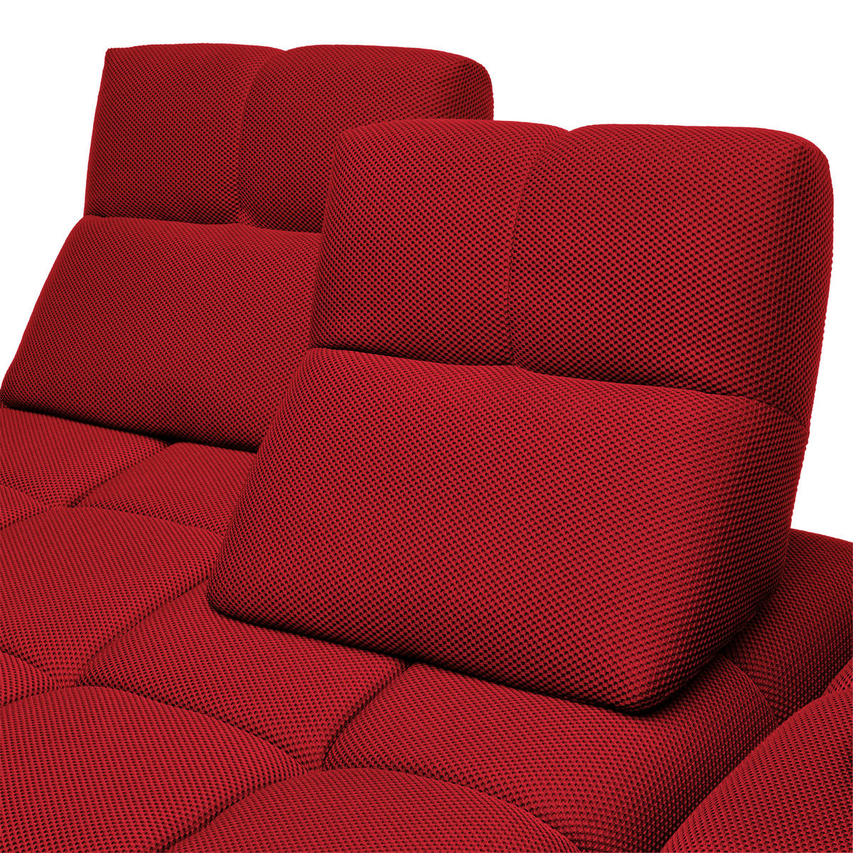 ECKSOFA in Struktur Rot  313/233 cm  - Rot/Schwarz, Design, Kunststoff/Textil (313/233cm) - Emilio Belluti