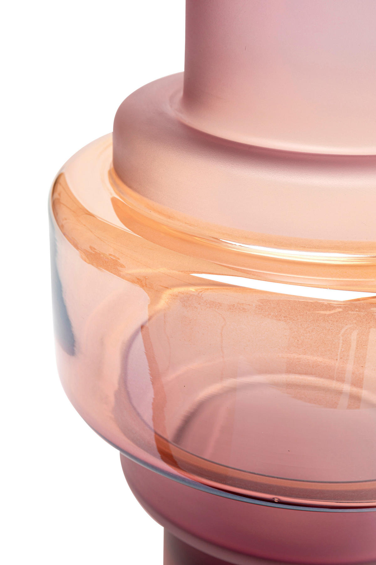 VASE 35,5 cm  - Goldfarben/Rosa, KONVENTIONELL, Glas (20/35,5cm) - Kare-Design