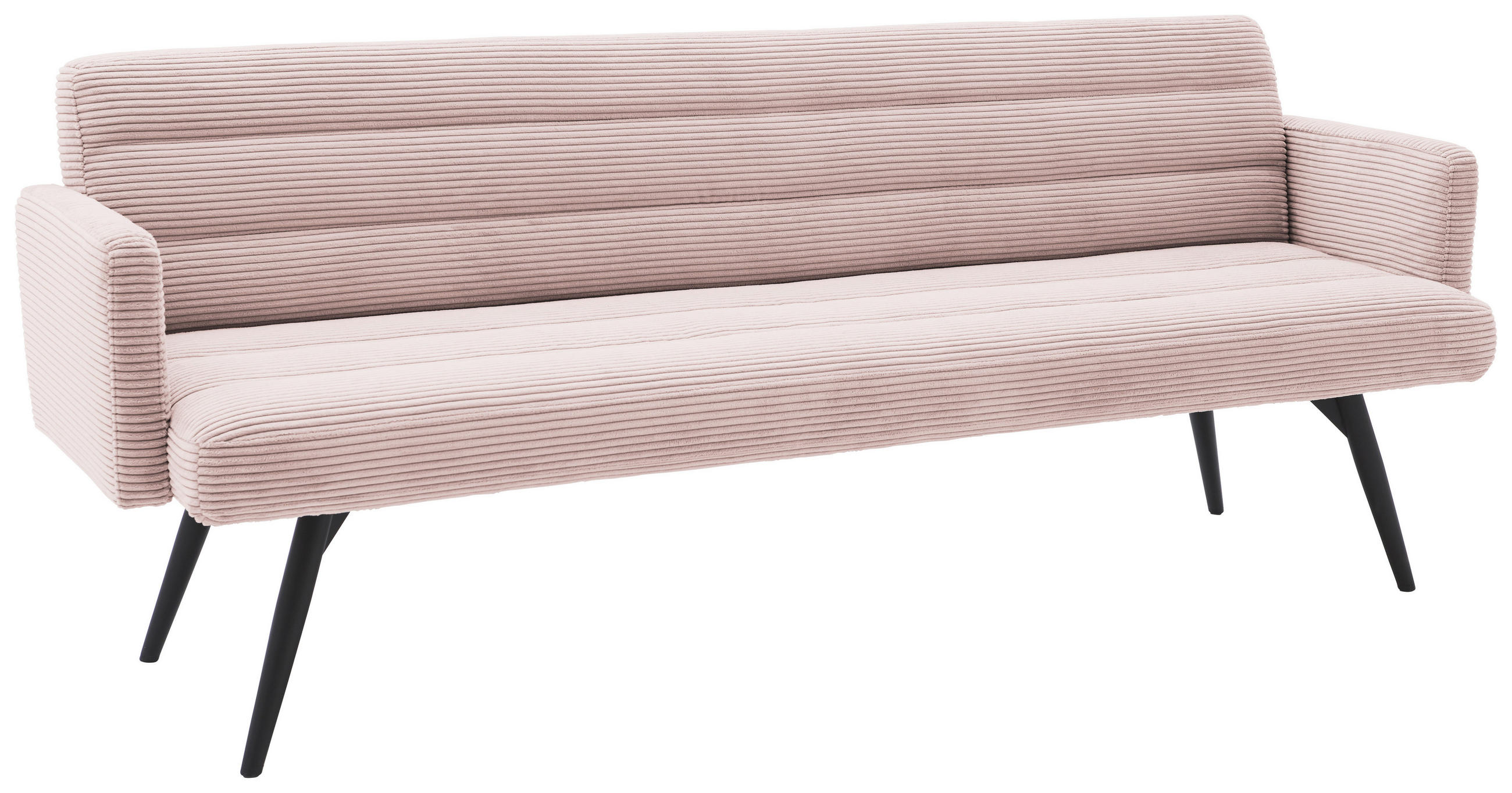 SITZBANK 216/86/68 cm Cord Hellrosa Metall  - Hellrosa/Schwarz, Design, Textil/Metall (216/86/68cm) - Dieter Knoll