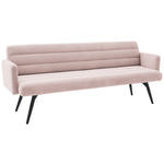 SITZBANK 216/86/68 cm Cord Hellrosa Metall  - Hellrosa/Schwarz, Design, Textil/Metall (216/86/68cm) - Dieter Knoll