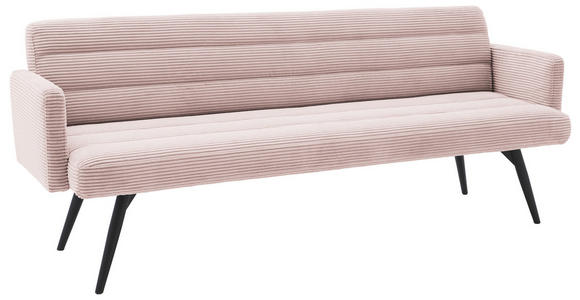SITZBANK 216/86/68 cm Cord Hellrosa Metall  - Hellrosa/Schwarz, Design, Textil/Metall (216/86/68cm) - Dieter Knoll