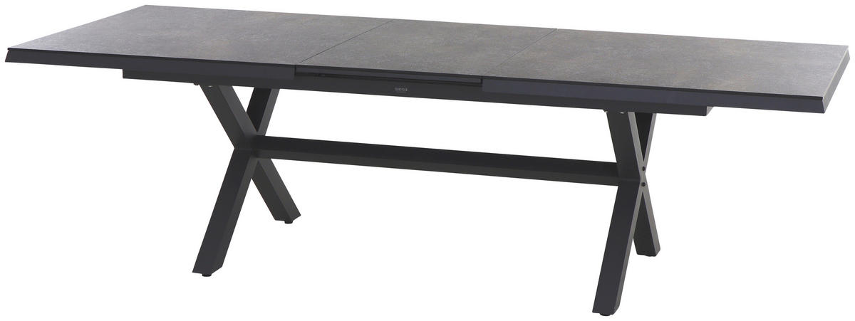 GARTENTISCH 200-260/100/77 cm Metall rechteckig  - Anthrazit, Basics, Kunststoff/Metall (200-260/100/77cm) - Siena Garden