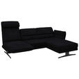 ECKSOFA  in Flachgewebe Schwarz  279-327/176-217 cm  - Schwarz, Design, Textil/Metall (279-327/176-217cm) - Dieter Knoll