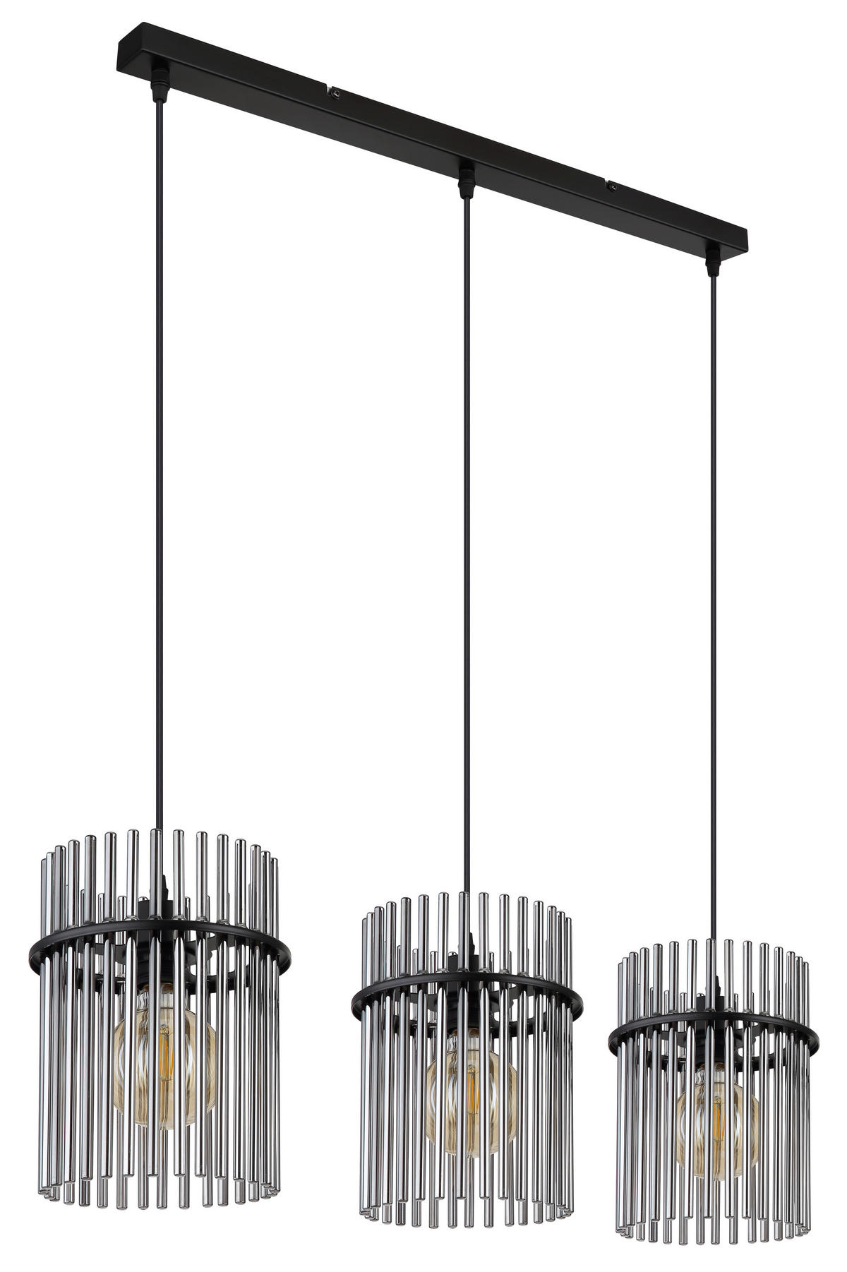 HÄNGELEUCHTE 80/20/140 cm  - Schwarz/Grau, Design, Glas/Kunststoff (80/20/140cm) - Globo