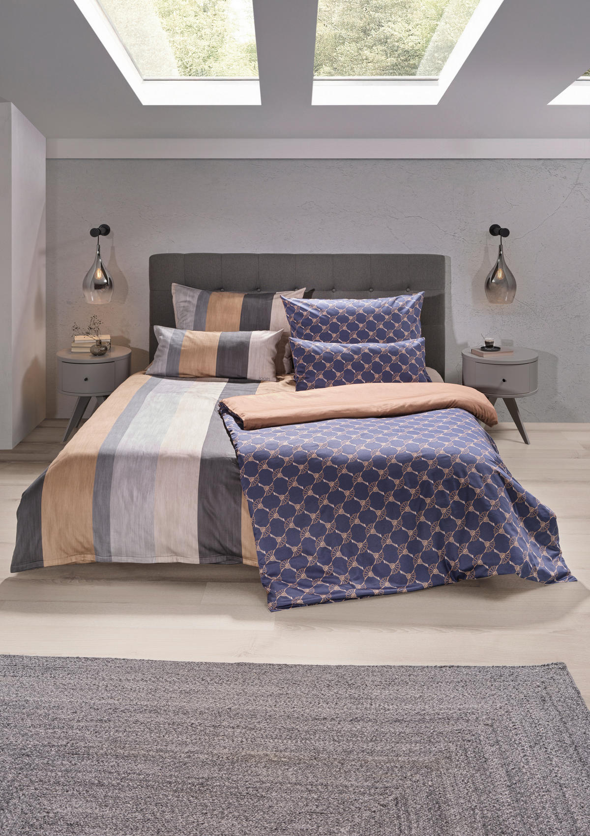 WENDEBETTWÄSCHE Cornflower Double Makosatin 140/200 cm  - Goldfarben, Basics, Textil (140/200cm) - Joop!