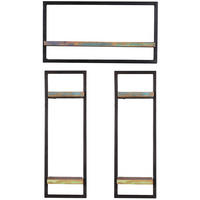 WANDREGALSET 65/115/25 cm  - Multicolor/Schwarz, Design, Holz/Metall (65/115/25cm) - MID.YOU
