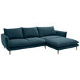 ECKSOFA  in Webstoff Petrol  304/196 cm  - Petrol/Schwarz, KONVENTIONELL, Textil/Metall (304/196cm) - Hom`in