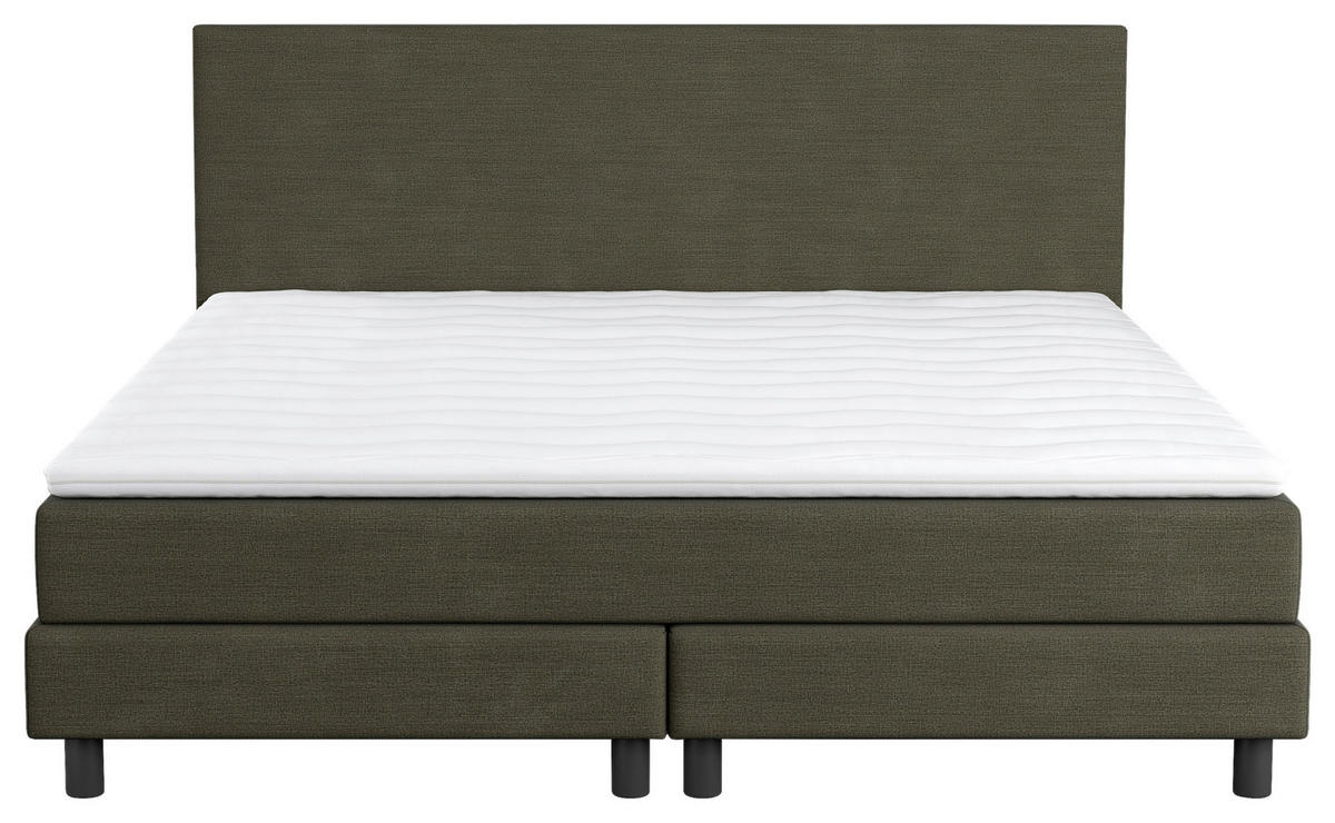 BOXBETT 180/200 cm  in Dunkelgrün  - Dunkelgrün/Schwarz, MODERN, Holzwerkstoff/Textil (180/200cm) - MID.YOU
