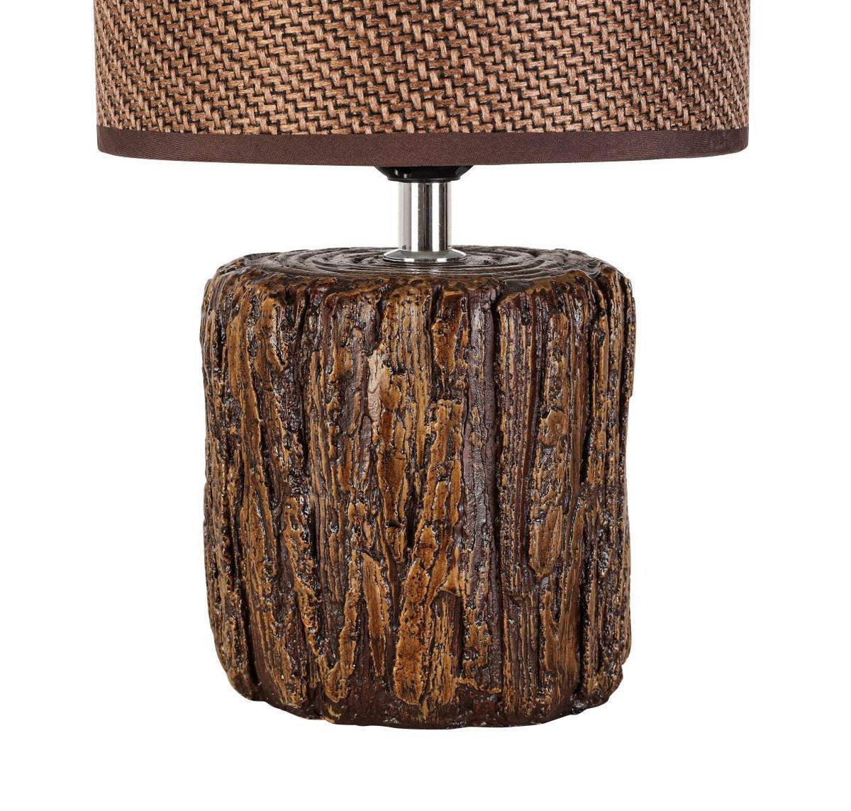 STOLNÍ LAMPA, E27, 18/31 cm  - hnědá, Natur, kov/textil (18/31cm) - Novel