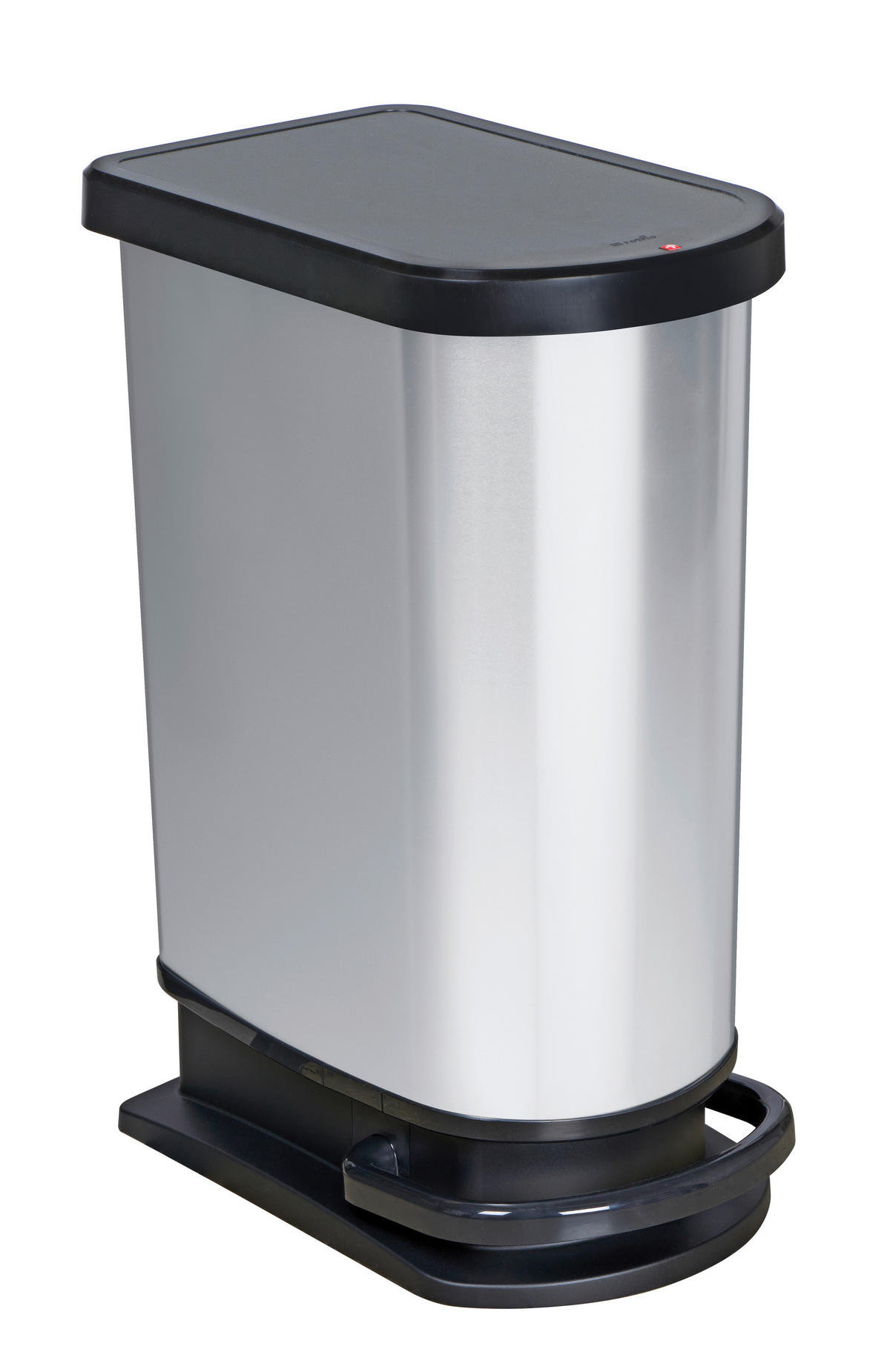 ABFALLEIMER Kunststoff   - Silberfarben, Basics, Kunststoff (44/29/67cm) - Rotho
