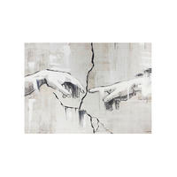 ÖLGEMÄLDE Grau, Weiß, Beige 100/70 cm  - Beige/Weiß, LIFESTYLE, Holzwerkstoff/Textil (100/70cm) - Monee