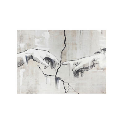 Monee Ölgemälde Grau, Weiß, Beige 100x70 cm
