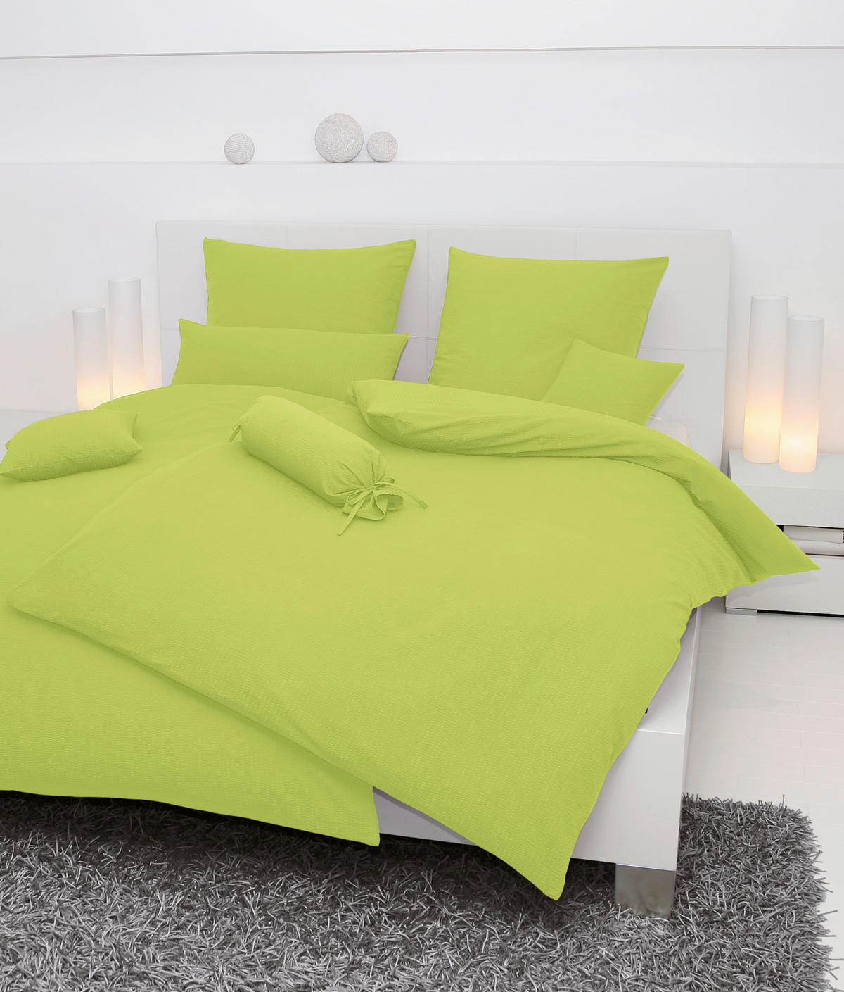 BETTWÄSCHE Seersucker 240/220 cm  - Grün, Basics, Textil (240/220cm) - Janine