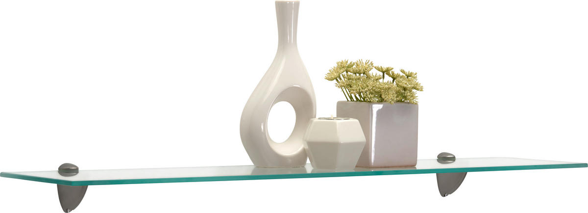 GLASHYLLA i 78/0,6/18 cm klar, stålfärgad  - klar/stålfärgad, Klassisk, metall/glas (78/0,6/18cm) - Boxxx