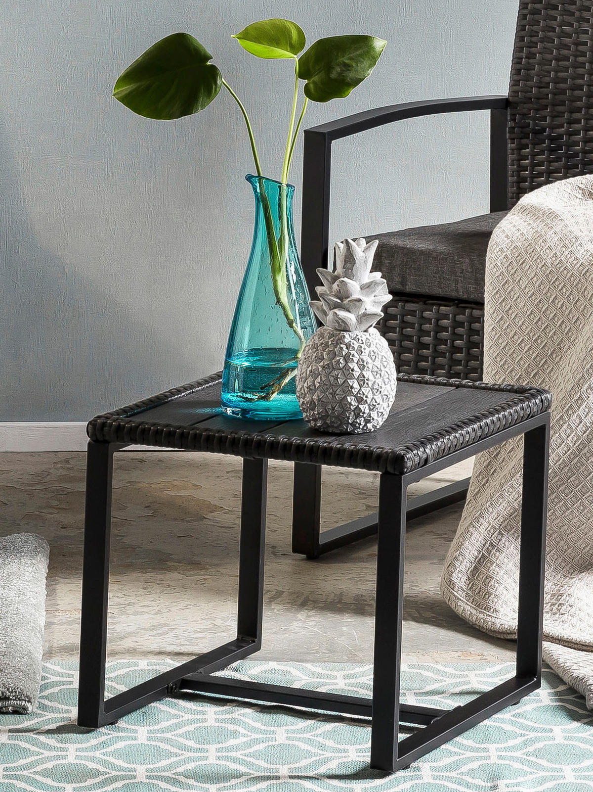 GARTENSET  - Anthrazit/Grau, Design, Kunststoff/Textil - Livetastic