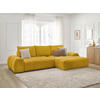 ECKSCHLAFSOFA EVEREST  mit Rücken echt, Armteil links, Armteil rechts Struktur Gelb  - Gelb/Schwarz, MODERN, Kunststoff/Textil (318/180cm) - Livetastic