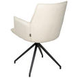 ARMLEHNSTUHL  Stoffauswahl, Sitzfläche 360° drehbar, automatische Rückholfunktion Jacquard  - Creme/Schwarz, Design, Textil/Metall (59/89.5/63cm) - Novel