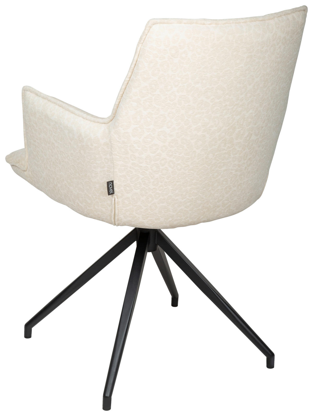 ARMLEHNSTUHL  in Eisen Jacquard  - Creme/Schwarz, Design, Textil/Metall (59/89.5/63cm) - Novel