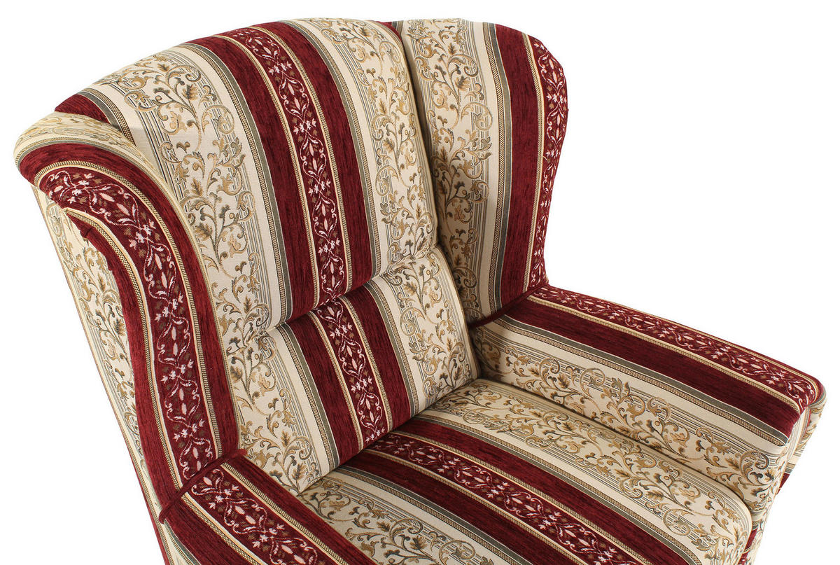OHRENSESSEL in Chenille Rot  - Dunkelbraun/Rot, KONVENTIONELL, Holz/Textil (93/103/87cm) - Max Winzer