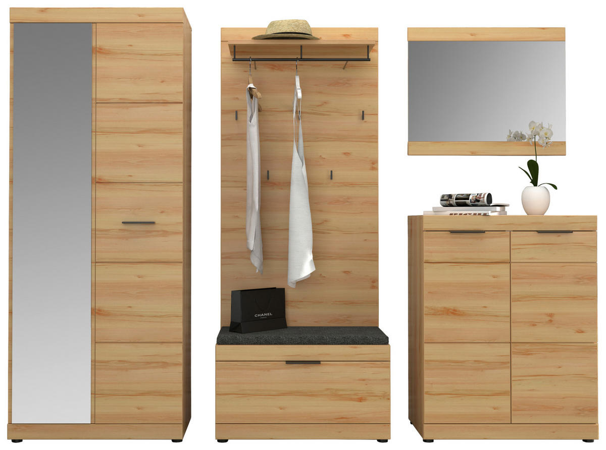 GARDEROBE 5-teilig  in 270/200/40 cm  - Buchefarben, KONVENTIONELL, Holzwerkstoff/Textil (270/200/40cm) - Cantus