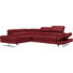 WOHNLANDSCHAFT in Leder Rot - Chromfarben/Rot, Design, Leder (226/291cm) - Novel WOHNLANDSCHAFT in Leder Rot - Chromfarben/Rot, Design, Leder (226/291cm) - Novel