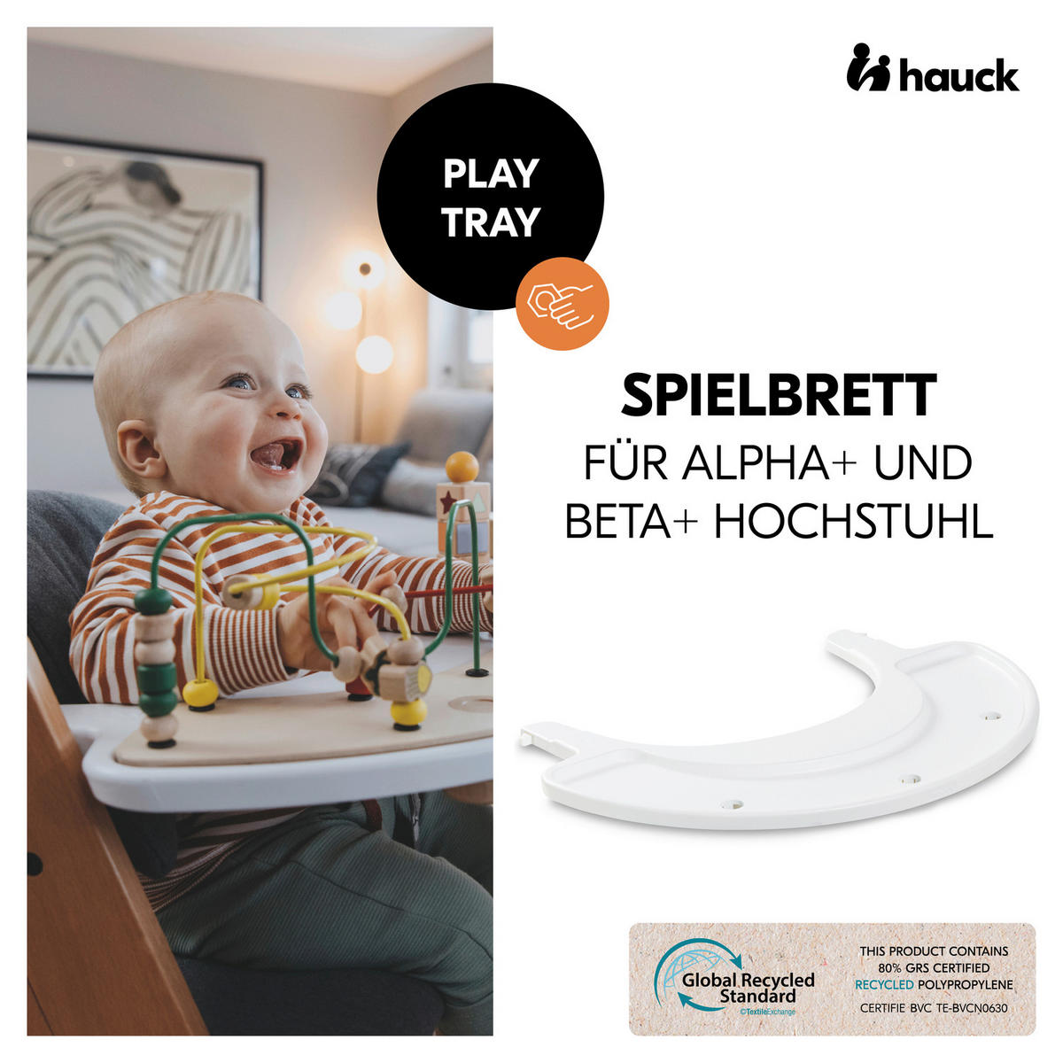 ESS- UND SPIELBRETT Alpha Play Tray  - Weiß, Basics, Kunststoff (43/4/58cm) - Hauck