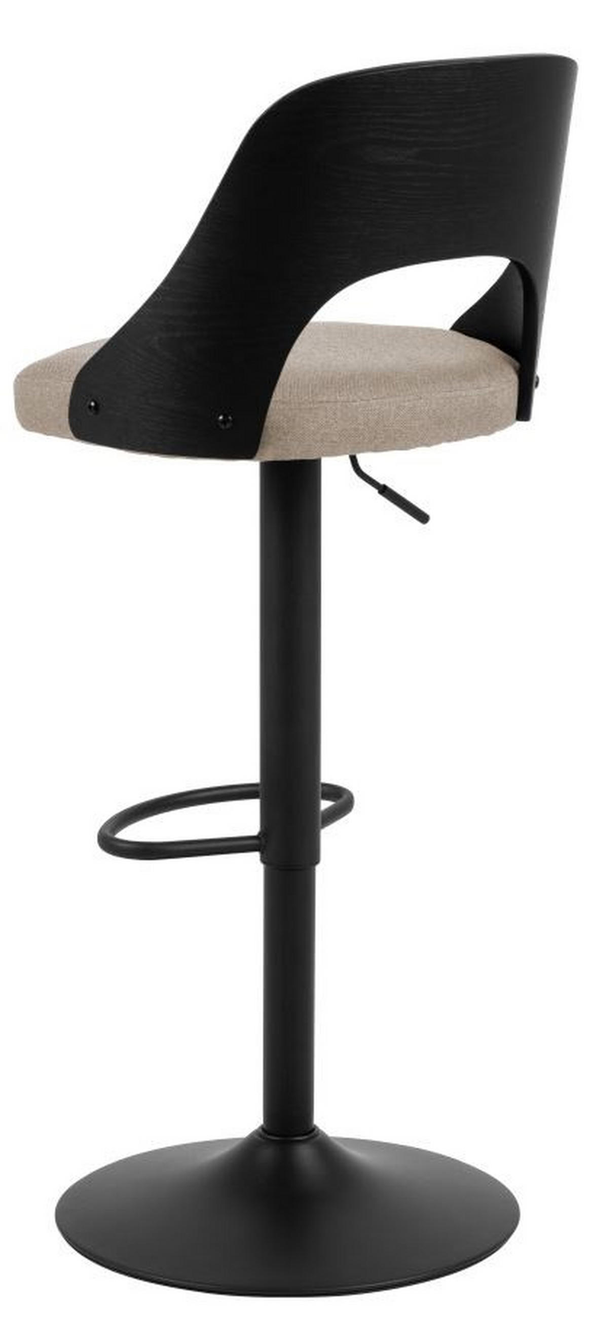 TABURET DE BAR in textil nisipiu  - nisipiu/negru, Modern, metal/lemn (47/113/50,5cm) - MID.YOU