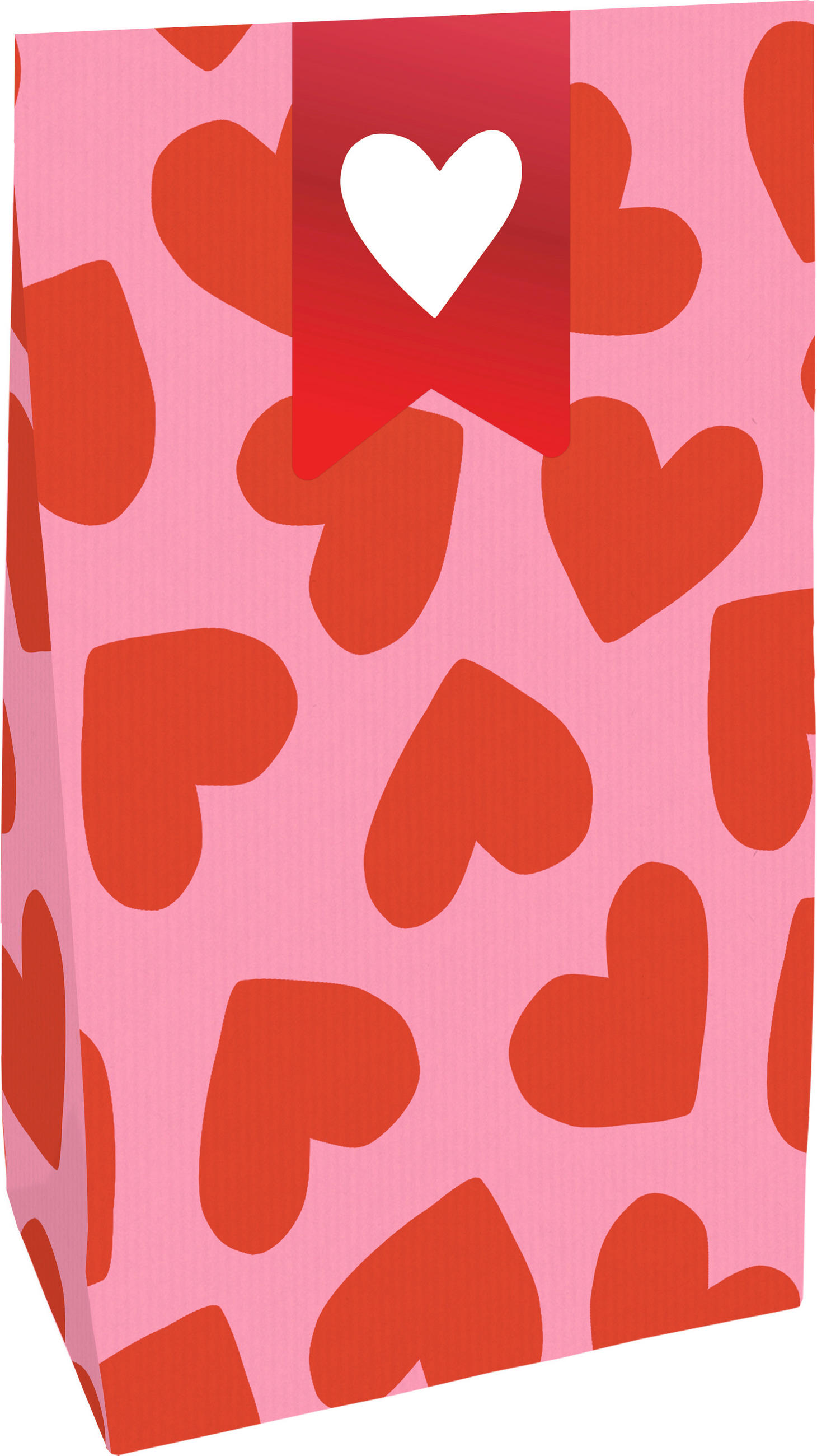 GESCHENKTASCHE  - Rot, Trend, Papier (16/26/0.5cm)