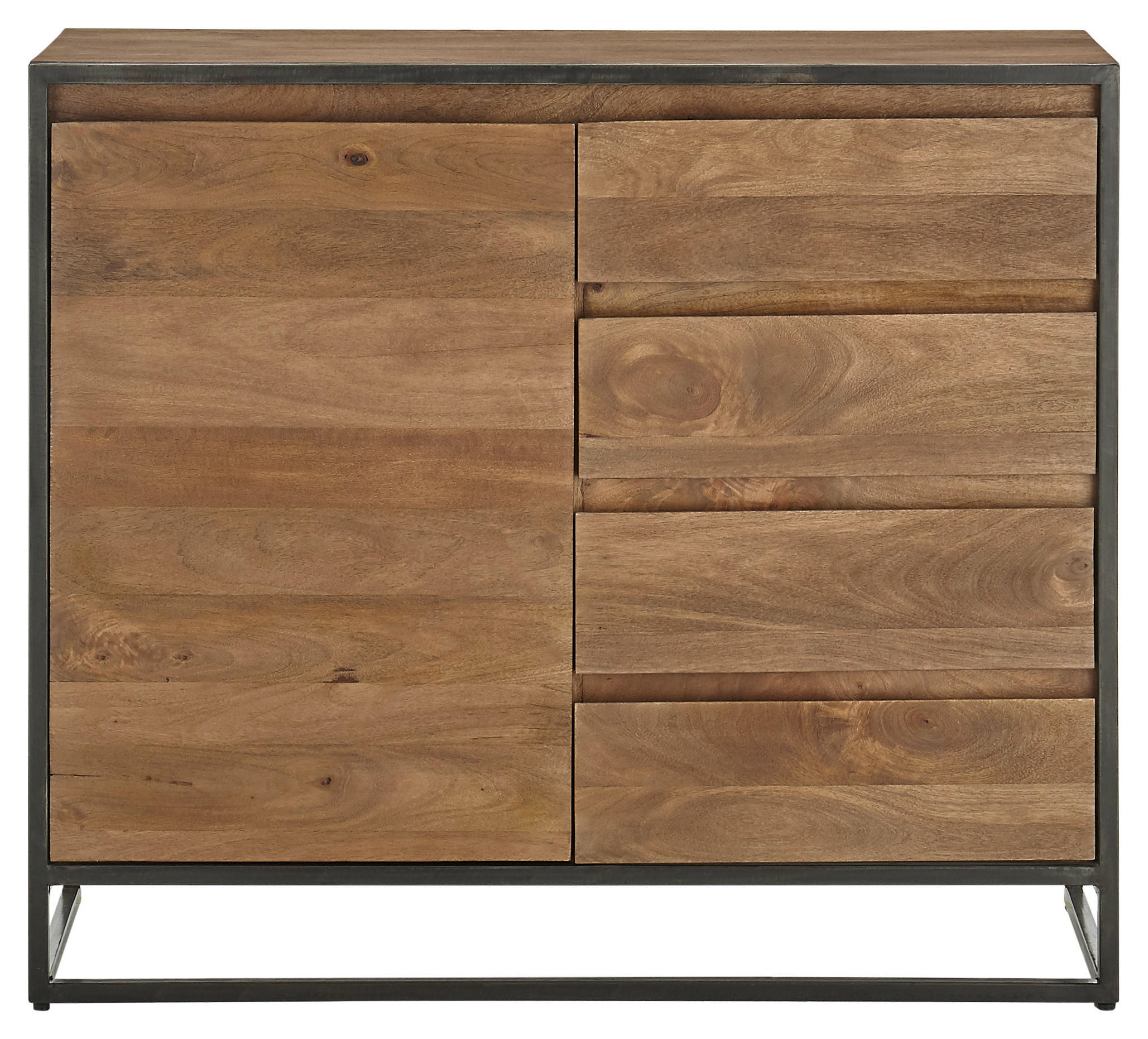 SIDEBOARD  in 108/93/40 cm  - Walnussfarben/Schwarz, LIFESTYLE, Holz/Metall (108/93/40cm) - MID.YOU