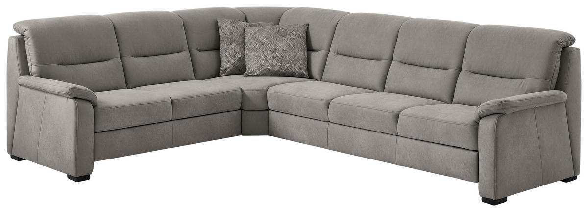 ECKSOFA in Mikrofaser Grau  - Schwarz/Grau, Design, Holz/Textil (245/303cm) - Beldomo Comfort