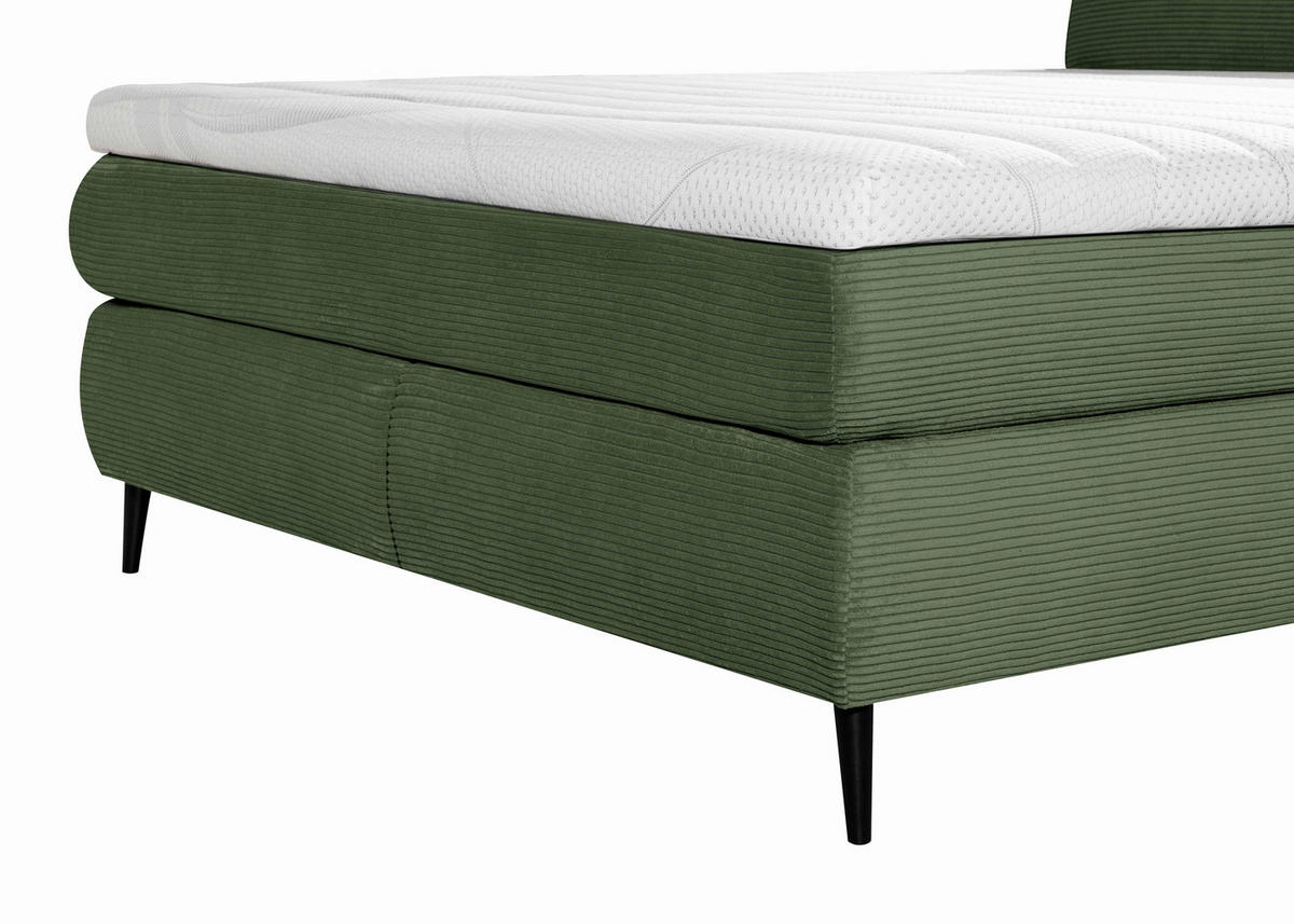 BOXSPRINGBETT 160/200 cm  in Grün  - Schwarz/Grün, Trend, Holz/Textil (160/200cm) - Esposa