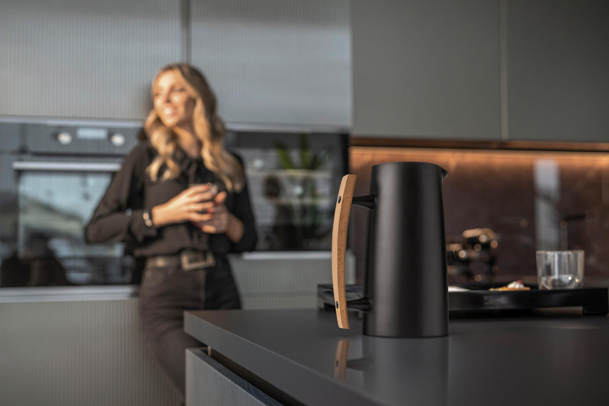 ISOLIERKANNE Icons 1 L  - Schwarz, Basics, Glas/Holz (18,3/13/25cm) - GUZZINI