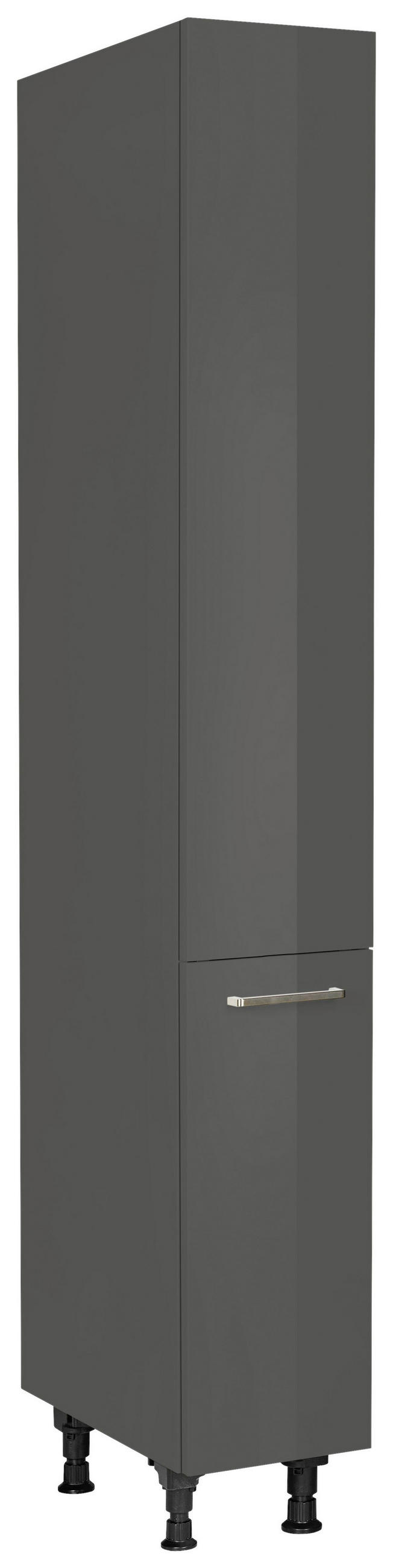 APOTHEKERSCHRANK 30/216,6/58 cm  in Schieferfarben  - Schieferfarben/Edelstahlfarben, MODERN, Holzwerkstoff/Metall (30/216,6/58cm) - Nobilia