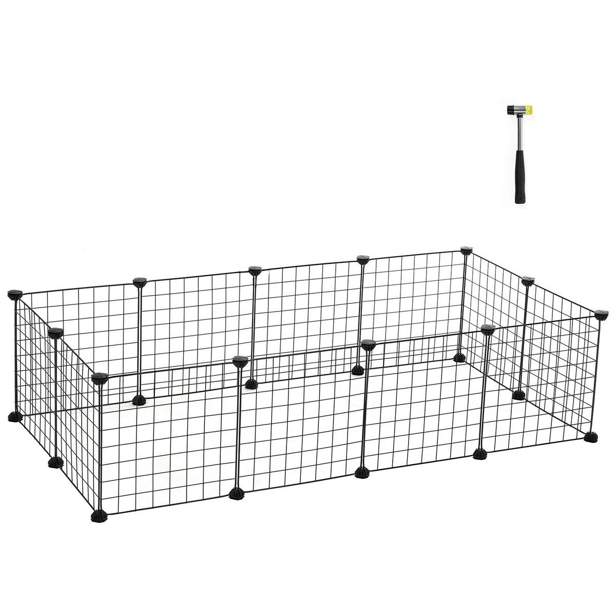 HEIMTIERGEHEGE - Schwarz, Basics, Kunststoff/Metall (143/46/73cm)