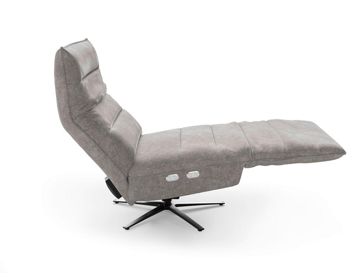 RELAXAČNÉ KRESLO, textil, sivá - čierna/sivá, Basics, kov/textil (80/109/98cm) - Sit & More