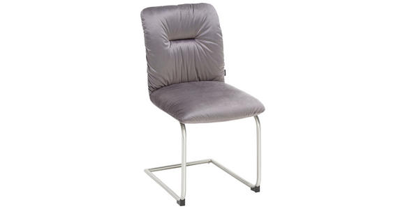 SCHWINGSTUHL in Metall, Textil Grau - Silberfarben/Grau, KONVENTIONELL, Textil/Metall (46/83,50/60cm) - Xora