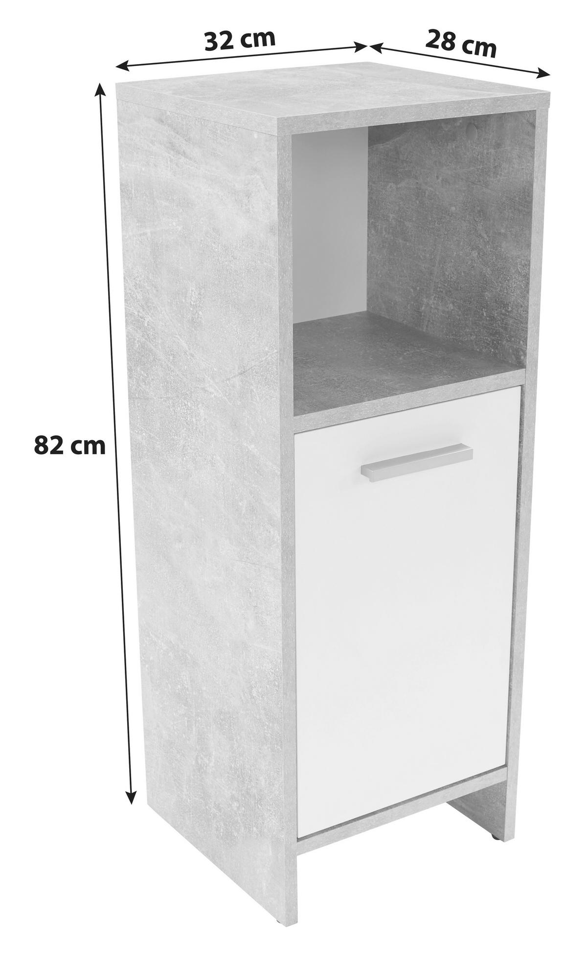 UNTERSCHRANK 32/82/28 cm   - Chromfarben/Hellgrau, MODERN, Holzwerkstoff/Kunststoff (32/82/28cm) - MID.YOU