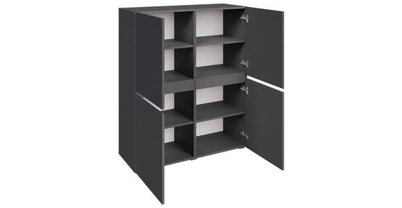 HIGHBOARD  99,4/119,4/39,8 cm  - Anthrazit/Schwarz, Design, Holzwerkstoff/Kunststoff (99,4/119,4/39,8cm) - Xora