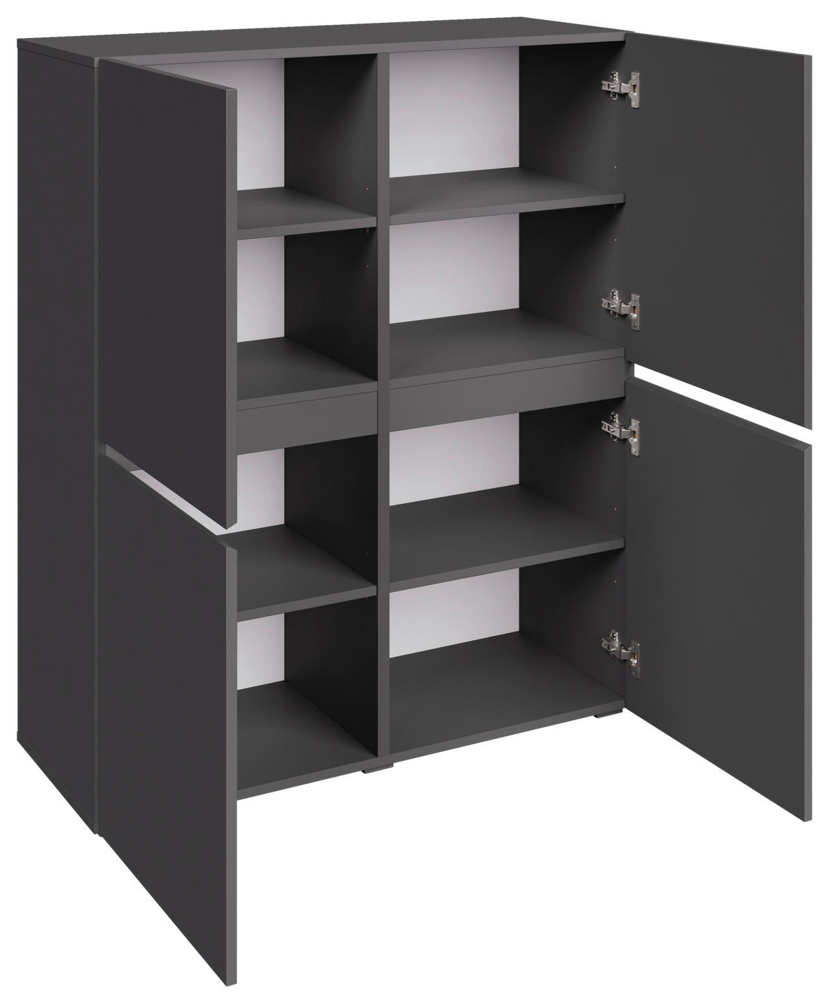HIGHBOARD  99,4/119,4/39,8 cm  - Anthrazit/Schwarz, Design, Holzwerkstoff/Kunststoff (99,4/119,4/39,8cm) - Xora