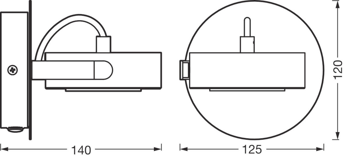 LED-STRAHLER 12,5/14/12 cm   - Schwarz, Basics, Kunststoff/Metall (12,5/14/12cm) - Osram
