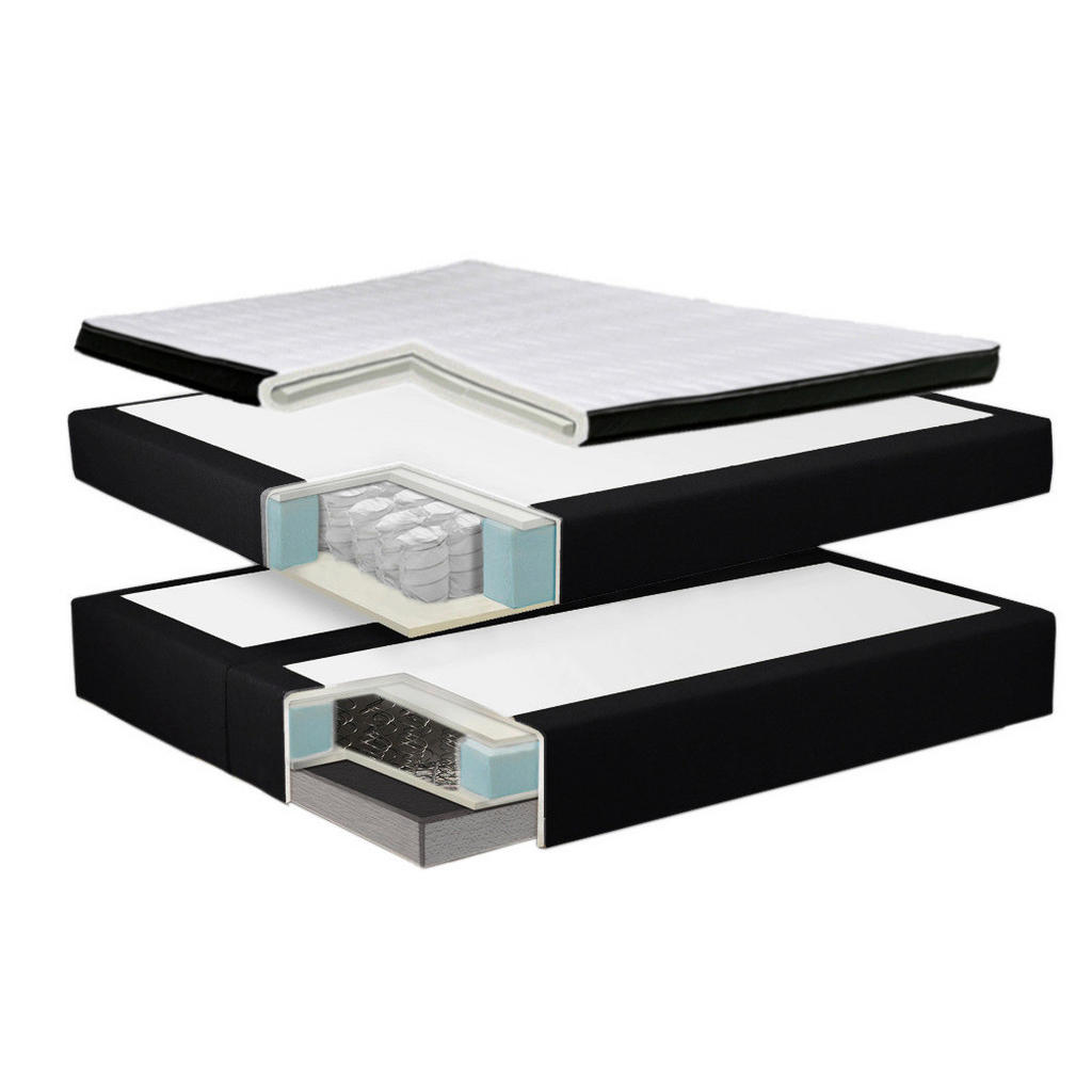 Thumbnail - Mid.you Boxspringbett, Anthrazit, Textil, Leder, Lederlook,Lederlook,Lederlook,Lederlook, H3, 7-Zonen, Höhe ca. 19 cm, 2...
