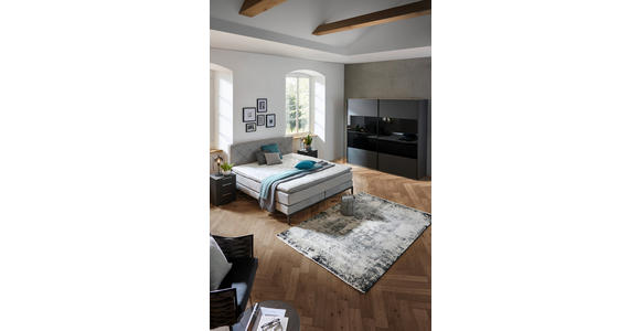 BOXSPRINGBETT 140/200 cm in Silberfarben - Silberfarben/Schwarz, KONVENTIONELL, Textil/Metall (140/200cm) - Carryhome