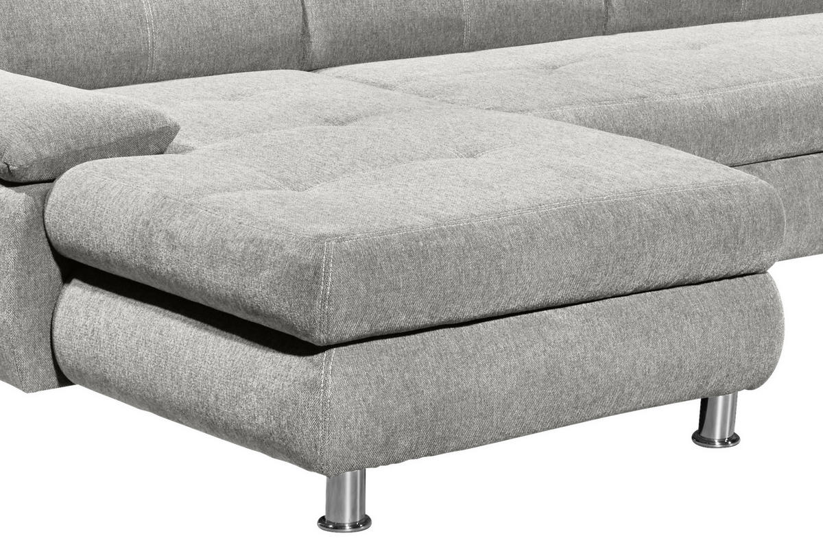 WOHNLANDSCHAFT in Webstoff Silberfarben  - Silberfarben, Modern, Kunststoff/Textil (177/349/233cm) - MID.YOU