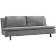 SCHLAFSOFA Flachgewebe Grau  - Eichefarben/Grau, KONVENTIONELL, Holz/Textil (205/85/98cm) - Carryhome