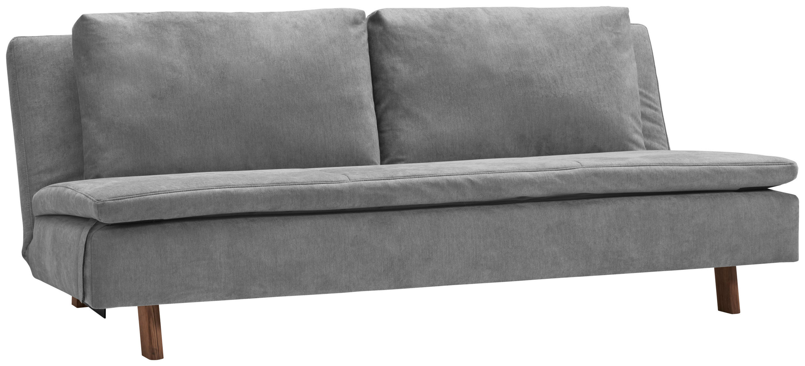 SCHLAFSOFA Flachgewebe Grau  - Eichefarben/Grau, KONVENTIONELL, Holz/Textil (205/85/98cm) - Carryhome