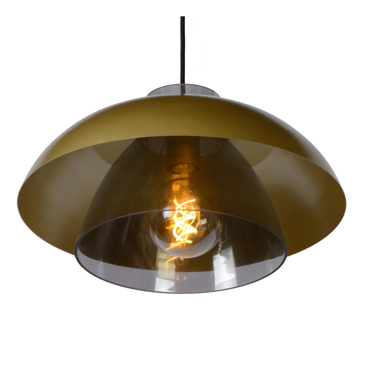 HÄNGELEUCHTE AVONMORE 40/40/148 cm  - Messingfarben, Basics, Glas (40/40/148cm) - Lucide